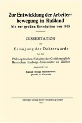 Book cover of Zur Entwicklung der Arbeiterbewegung in Rußland bis zur großen Revolution von 1905 by Sarah Sonja Rabinowitz