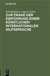 Book cover of Zur Frage der Einführung einer künstlichen internationalen Hilfssprache by Unknown