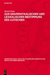 Book cover of Zur grammatikalischen und lexikalischen Bestimmung des Luvischen by Heinrich Otten