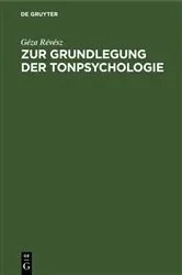 Book cover of Zur Grundlegung der Tonpsychologie by Unknown