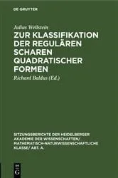 Book cover of Zur Klassifikation der regulären Scharen quadratischer Formen by Julius Wellstein
