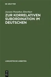 Book cover of Zur korrelativen Subordination im Deutschen by Jussara Paranhos Zitterbart