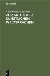 Book cover of Zur Kritik der künstlichen Weltsprachen by Unknown