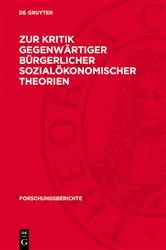 Book cover of Zur Kritik gegenwärtiger bürgerlicher sozialökonomischer Theorien by Herbert Meißner