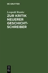 Book cover of Zur Kritik neuerer Geschichtschreiber by Leopold Ranke