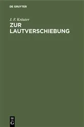 Book cover of Zur Lautverschiebung by J. F. Kräuter