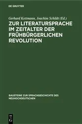 Book cover of Zur Literatursprache im Zeitalter der frühbürgerlichen Revolution by Unknown