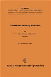 Book cover of Zur Nervösen Belastung Durch Lärm by G. Jansen