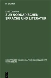 Book cover of Zur nordarischen Sprache und Literatur by Unknown