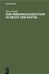 Book cover of Zur Personalexekution im Recht der Papyri by Unknown