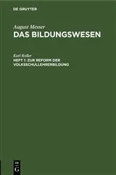 Book cover of Zur Reform der Volksschullehrerbildung by Karl Roller