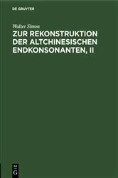 Book cover of Zur Rekonstruktion der altchinesischen Endkonsonanten, II by Unknown