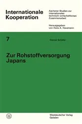 Book cover of Zur Rohstoffversorgung Japans by Gernot Schäfer