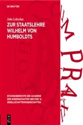 Book cover of Zur Staatslehre Wilhelm von Humboldts by John Lekschas