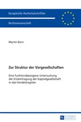 Book cover of Zur Struktur der Vorgesellschaften by Martin Born
