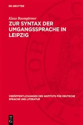 Book cover of Zur Syntax der Umgangssprache in Leipzig by Unknown