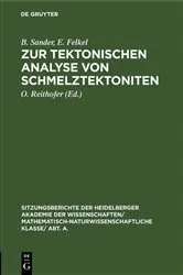 Book cover of Zur tektonischen Analyse von Schmelztektoniten by Unknown