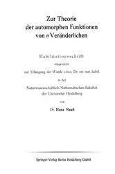 Book cover of Zur Theorie der automorphen Funktionen von n Veränderlichen by Hans Maaß