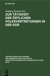 Book cover of Zur Tätigkeit der örtlichen Volksvertretungen in der DDR by Wolfgang Weichelt