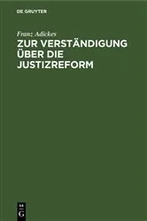 Book cover of Zur Verständigung über die Justizreform by Unknown