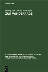 Book cover of Zur Windefrage by Ludwig Jost