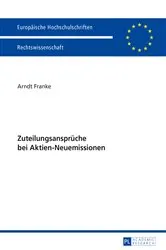 Book cover of Zuteilungsansprueche bei Aktien-Neuemissionen by Arndt Franke